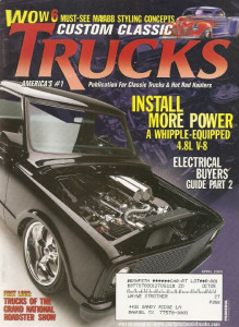 CUSTOM CLASSIC TRUCKS 2005 APR -'56 FORD F-100, '56 CH STEPSIDE,'54 CHEVY 3100